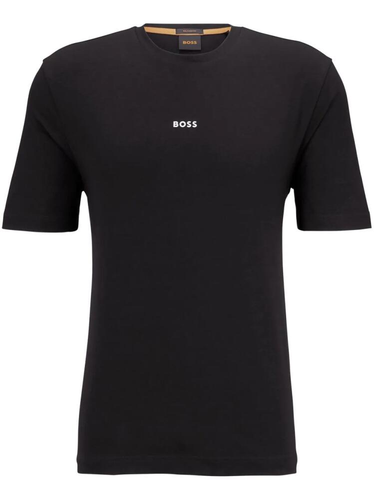 BOSS logo-print crew-neck cotton T-shirt - Black Cover