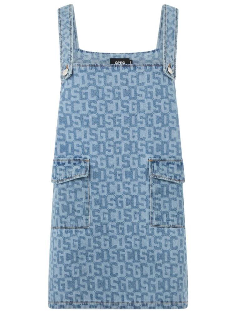 GCDS monogram denim dress - Blue Cover