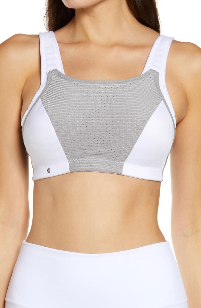 Glamorise Custom Control Sports Bra in White/gray Cover