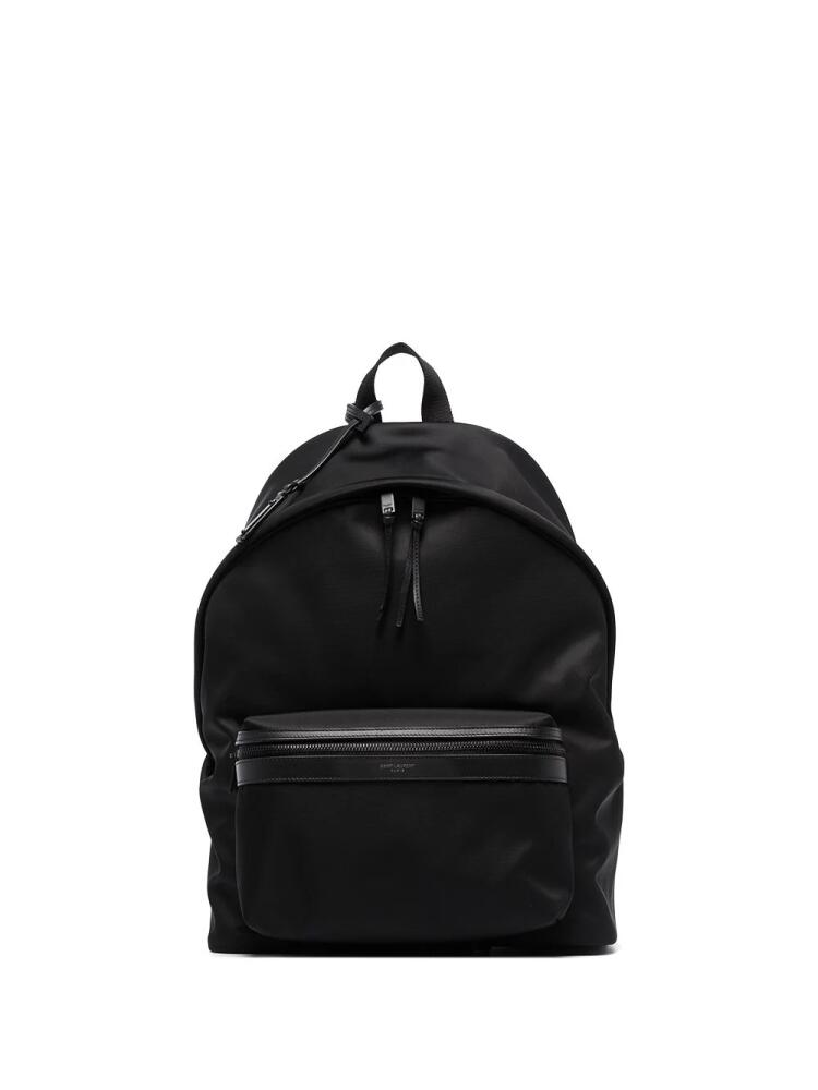 Saint Laurent City leather-trimmed backpack - Black Cover