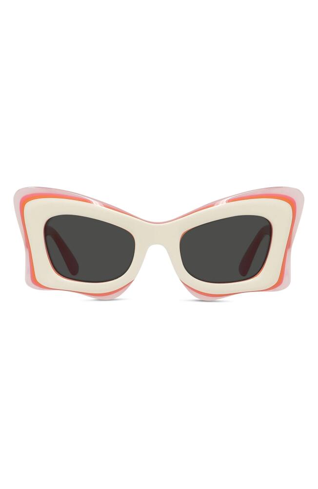 Loewe x Paula's Ibiza 50mm Butterfly Sunglasses in Beige/Other /Smoke Cover