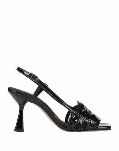 Elvio Zanon Woman Sandals Black Leather Cover