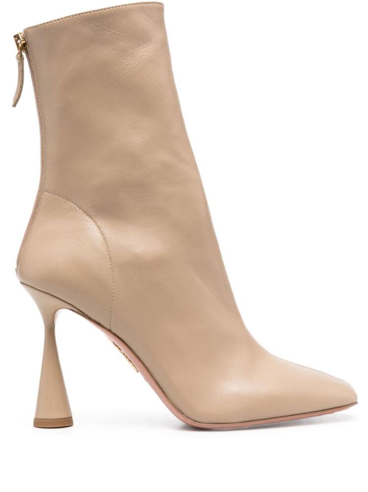 Aquazzura 100mm leather ankle boots - Neutrals Cover