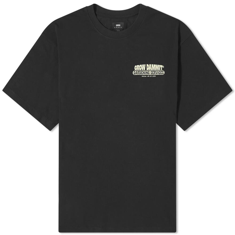 Edwin Men's Gardening Services T-Shirt in Black Cover