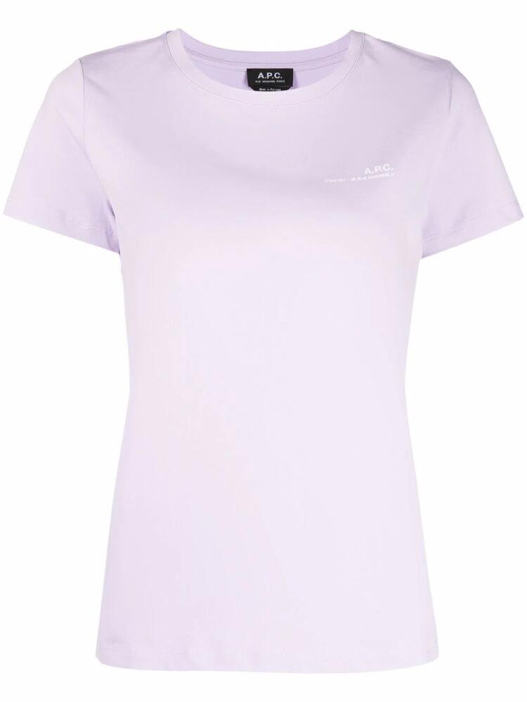 A.P.C. chest logo-print T-shirt - Purple Cover