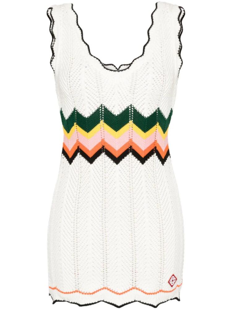 Casablanca chevron-knit mini dress - White Cover