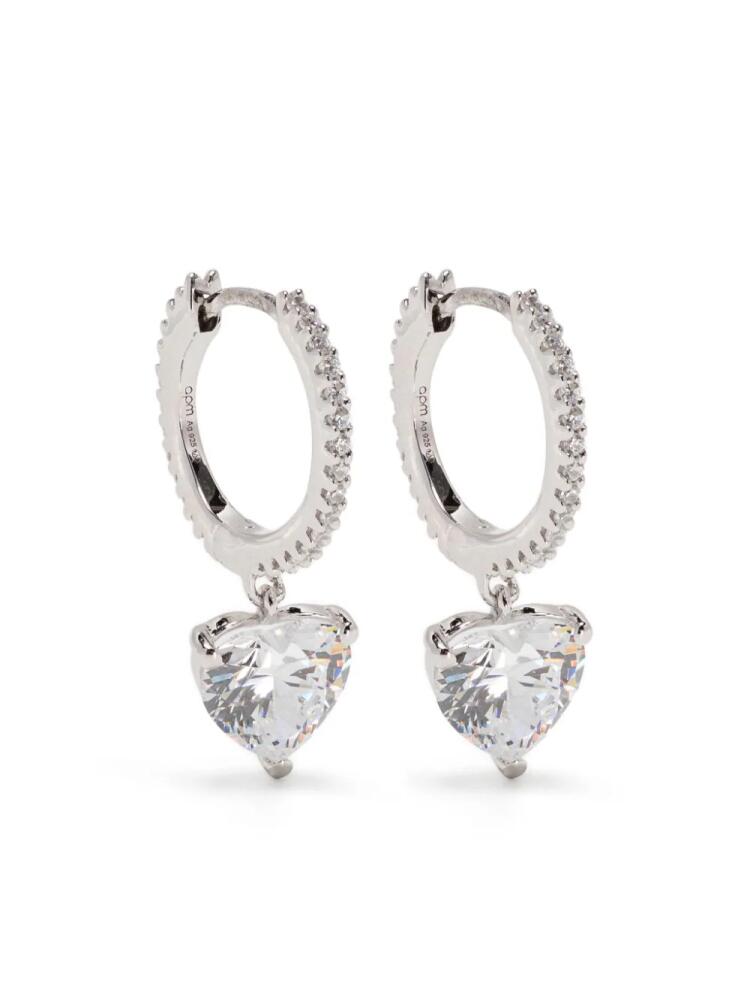 APM Monaco crystal-embellished hoop earrings - Silver Cover