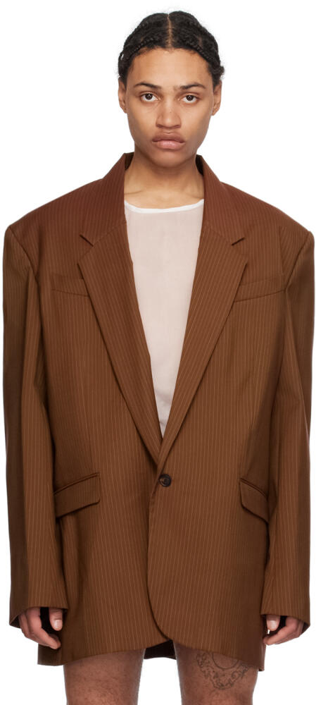 EGONlab Brown Pinstripe Blazer Cover