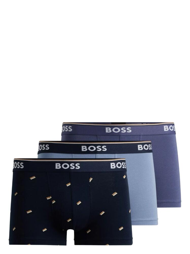 BOSS logo-waistband boxers (set of three) - Blue Cover