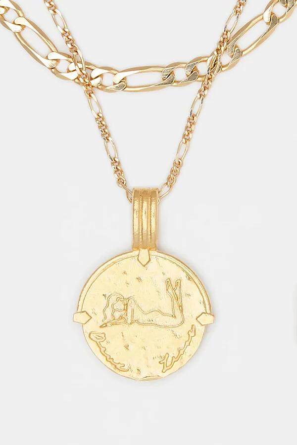 Deux Lions Jewelry Gold Sicilian Zodiac Layered Necklace in Scorpio Cover