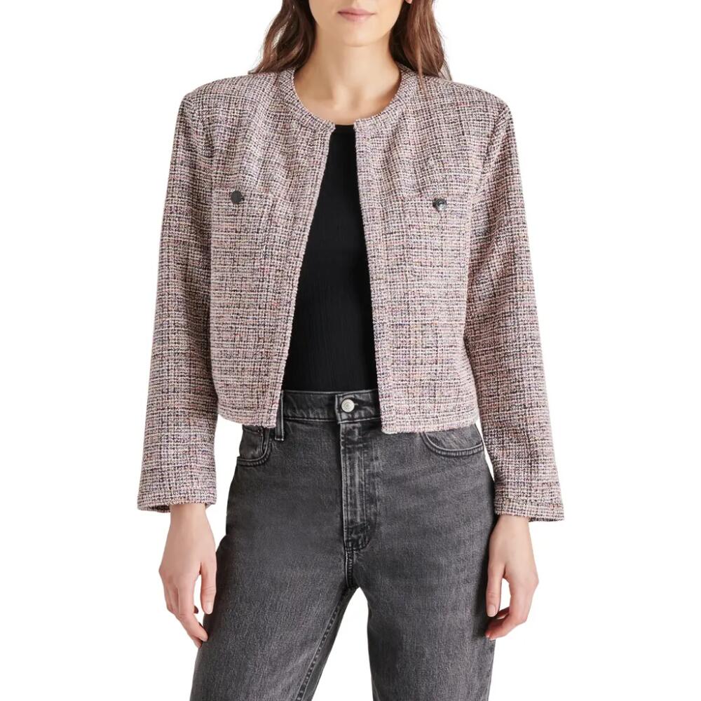 Steve Madden Manon Tweed Crop Jacket in Multi Purple Cover