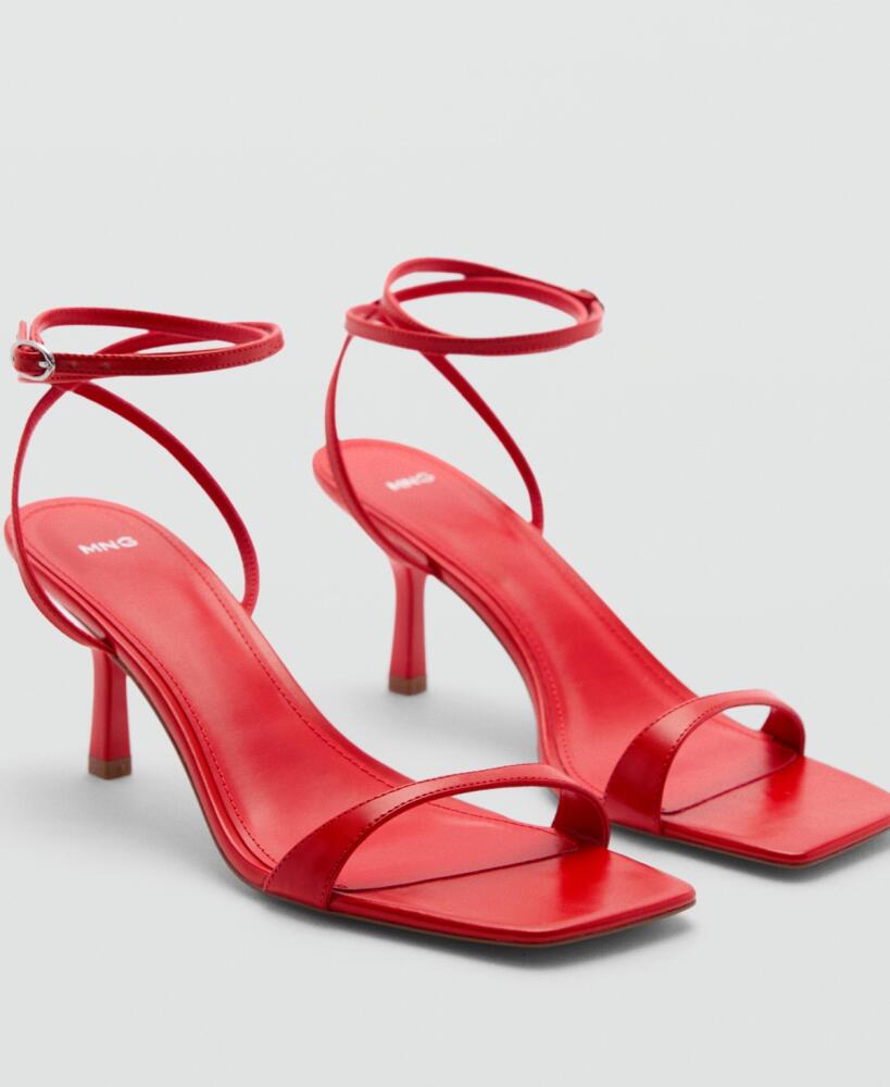 Mango Women's Strappy Heeled Sandals - Red Cover