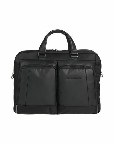 Piquadro Man Handbag Black Cow leather, Nylon, Polyester, EVA (Ethylene - Vinyl - Acetate), Metal Cover