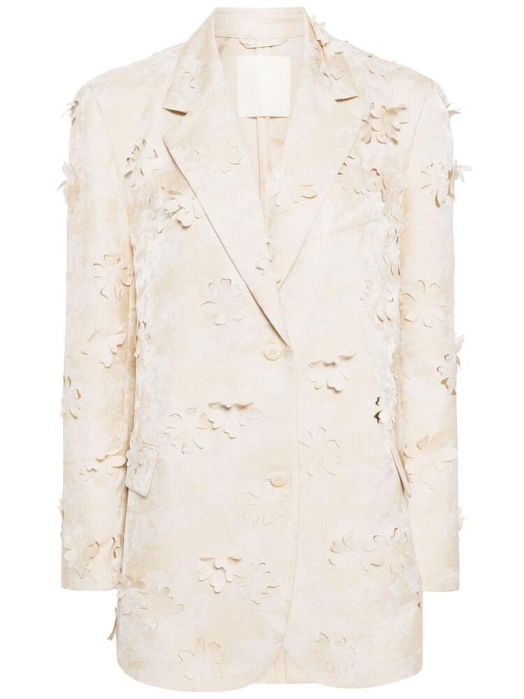 JNBY floral-appliqué single-breasted blazer - Neutrals Cover