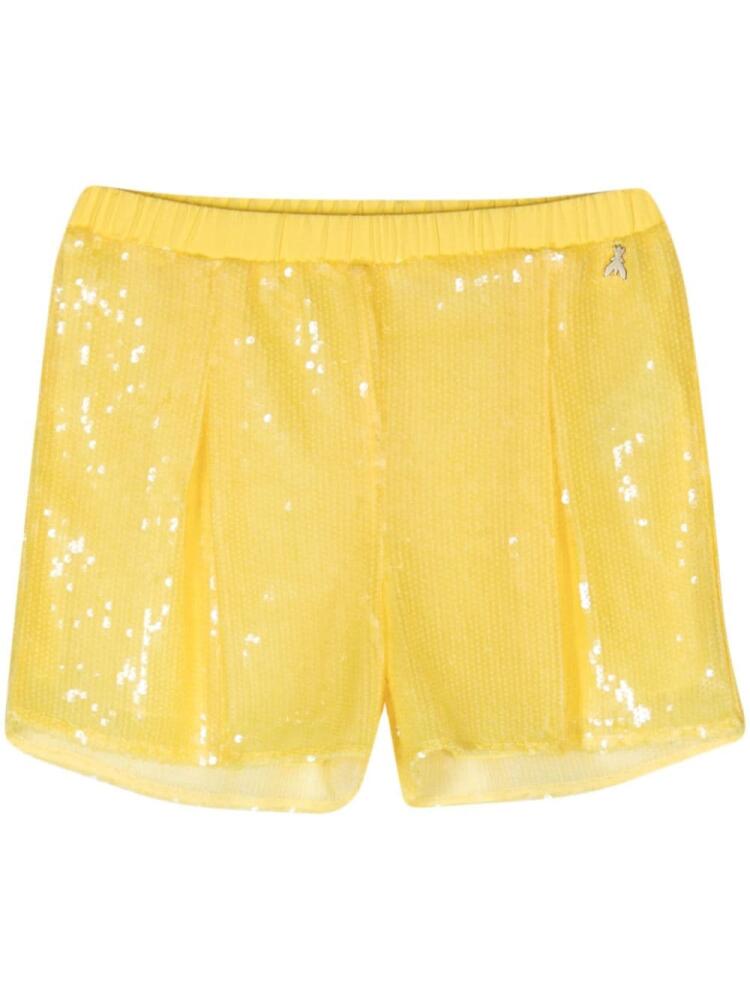 Patrizia Pepe sequined high-waist shorts - Yellow Cover