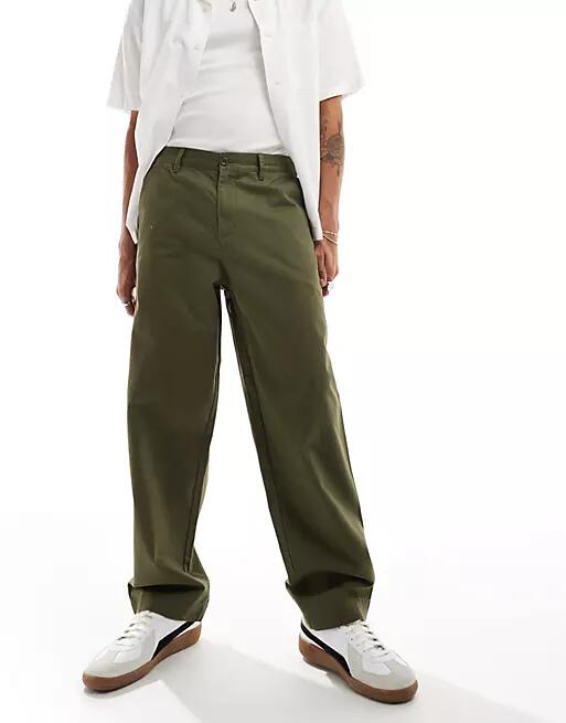 Fred Perry straight leg twill pants in uniform green Cover