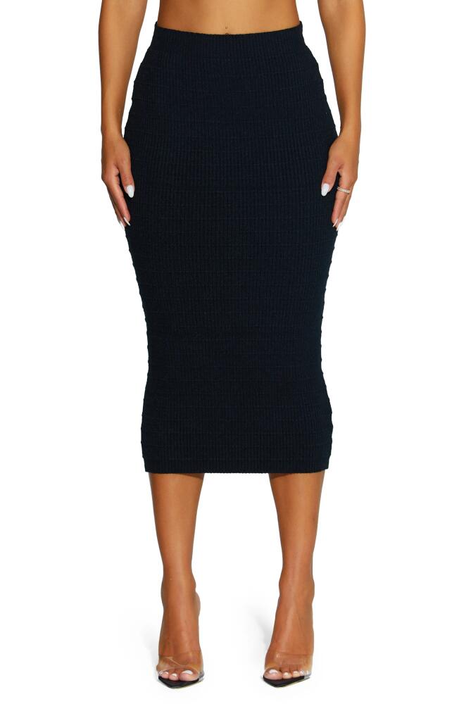 Naked Wardrobe Rib Midi Sweater Skirt in Black Cover