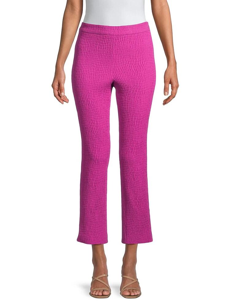 Natori Women's Jaquard Straight Leg Pants - Berry Purple Cover