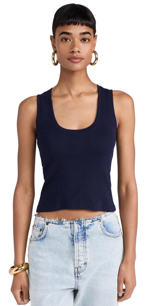 Goldie Cotton Rib Crop Tank Navy Cover