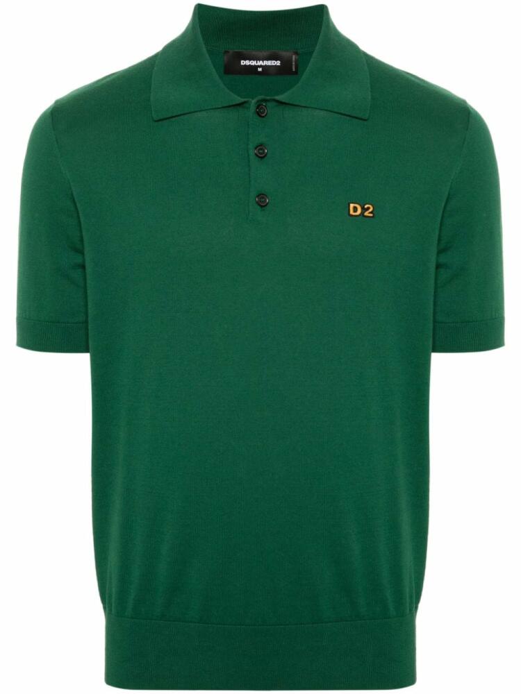 DSQUARED2 logo-embroidered cotton polo shirt - Green Cover