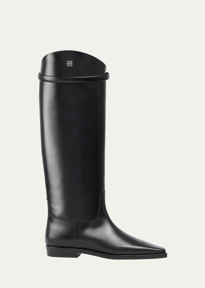 Toteme Square-Toe Leather Riding Boots Cover