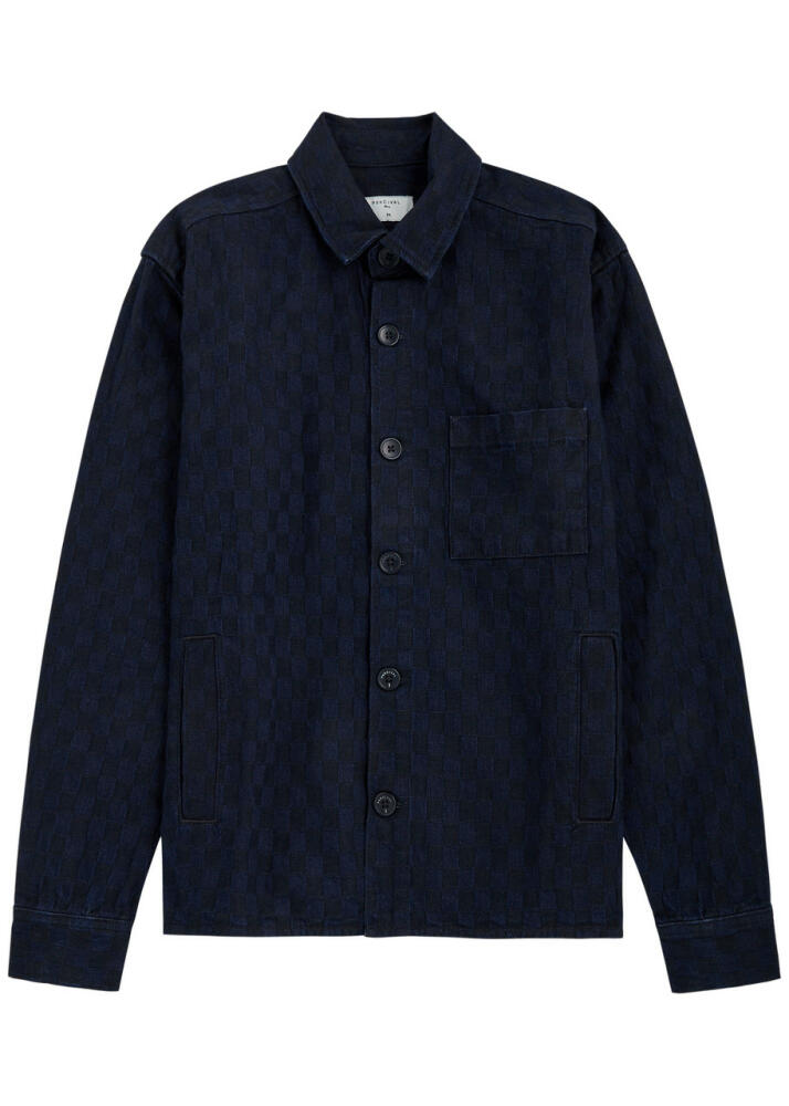 Percival Checkerboard Denim Shirt - Navy Cover