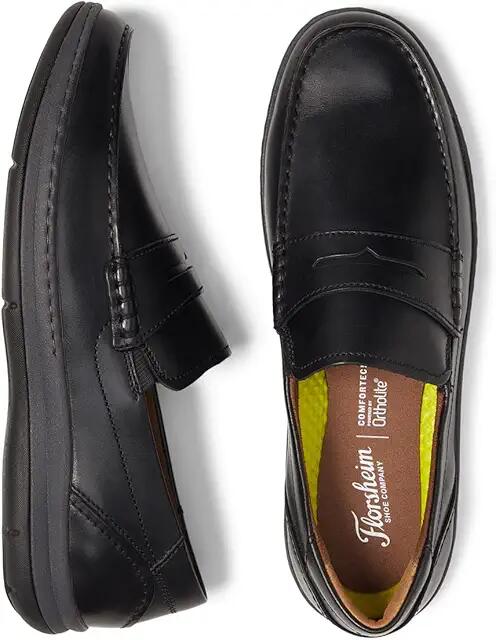 Florsheim Central Moc Toe Penny Leather (Black Smooth Leather) Men's Shoes Cover