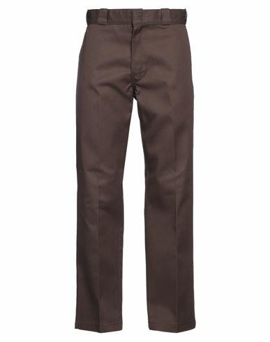 Dickies Man Pants Dark brown Polyester, Cotton Cover