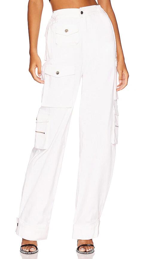 EB Denim Cargo Pants in White Cover