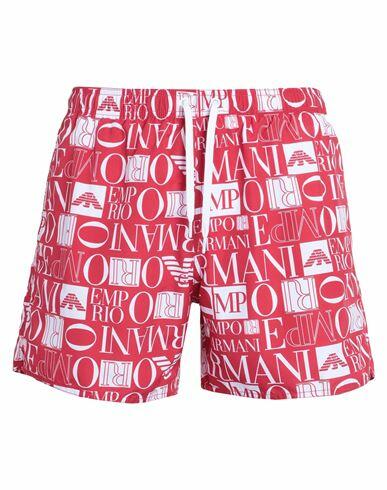 Emporio Armani Man Swim trunks Red Polyester Cover