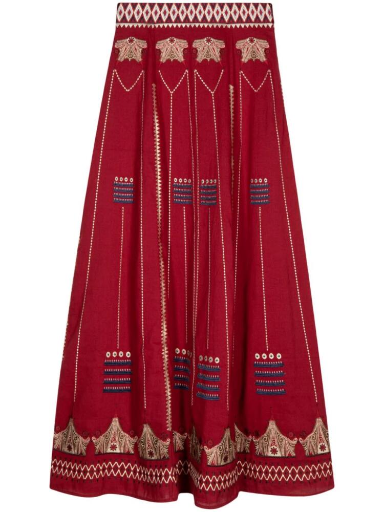 Emporio Sirenuse Camille embroidered maxi skirt Cover