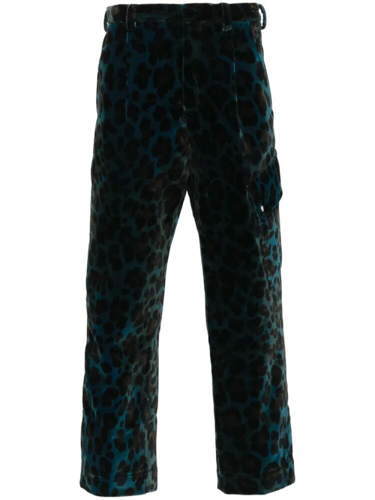 OAMC Combine leopard-print trousers - Blue Cover