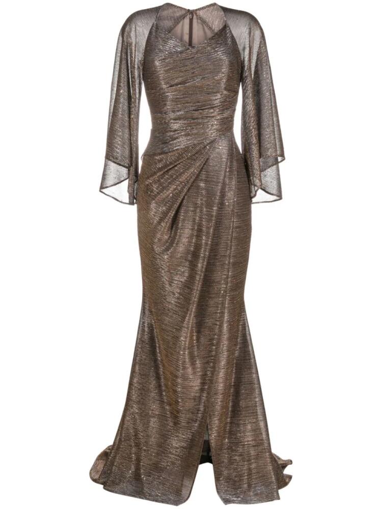 Talbot Runhof sweetheart-neck draped gown - Gold Cover