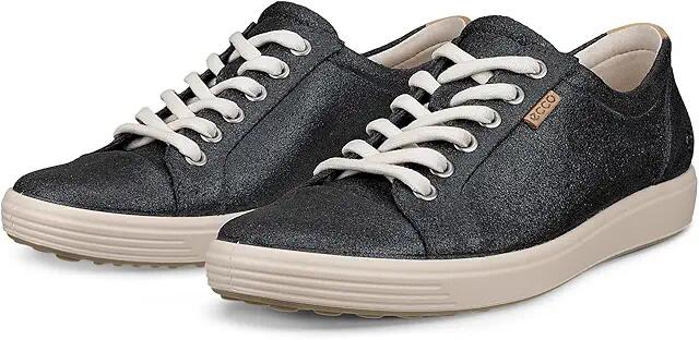 ECCO Soft 7 Sneaker (Silver Metallic Suede) Women's Lace up casual Shoes Cover