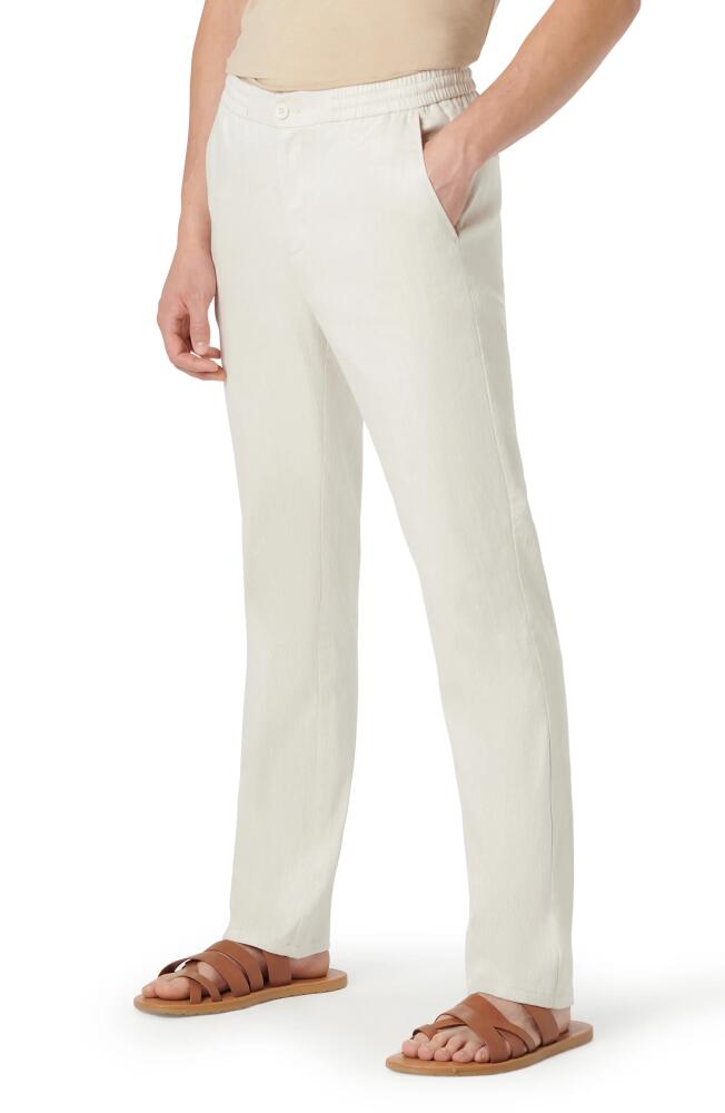 Bugatchi Stretch Cotton & Linen Pants in Stone Cover