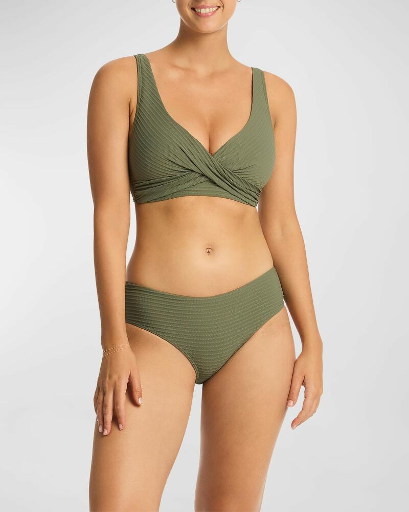 Sea Level Swim Cross-Front Multifit Bikini Top Cover