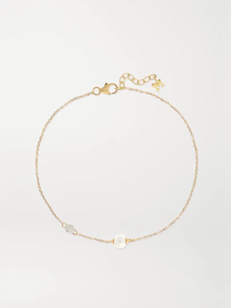 Mateo - 14-karat Gold, Pearl And Diamond Bracelet - One size Cover