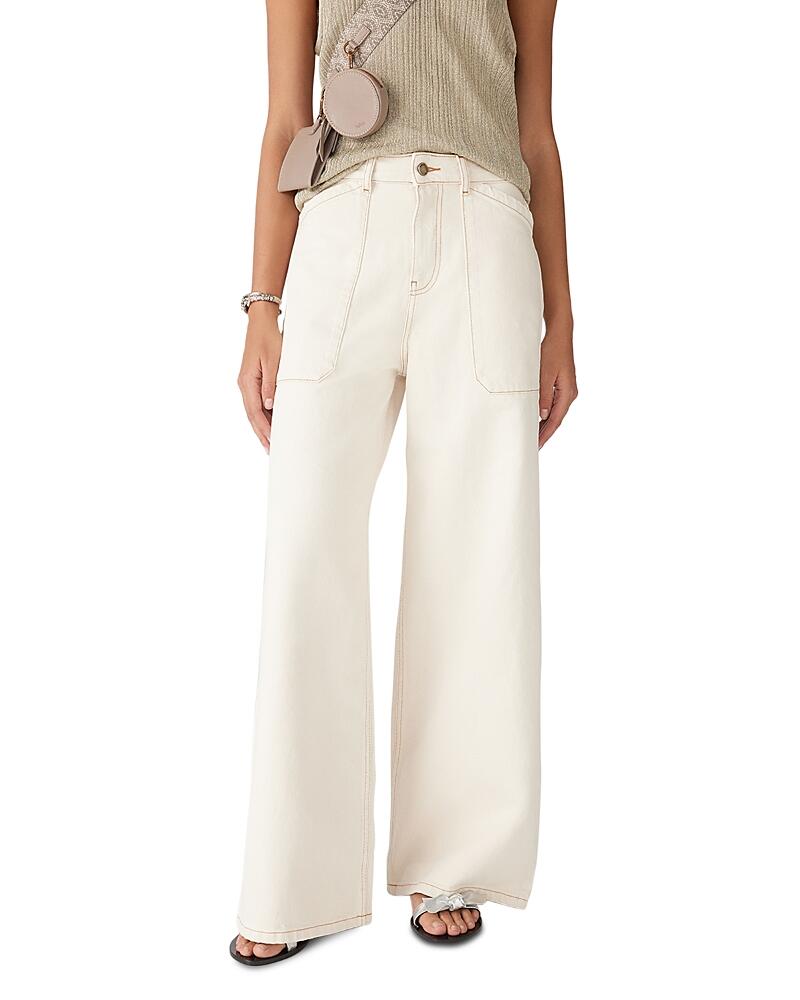 ba & sh Mallou Wide Leg Jeans in Off White Cover