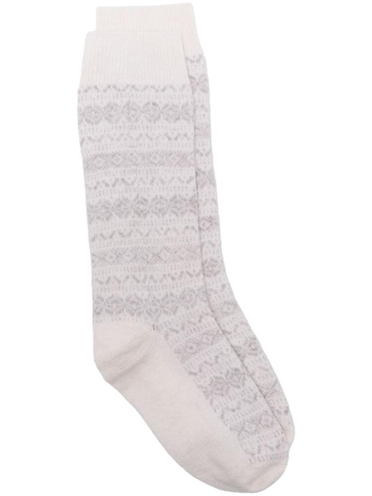 Eleventy intarsia-knit socks - White Cover