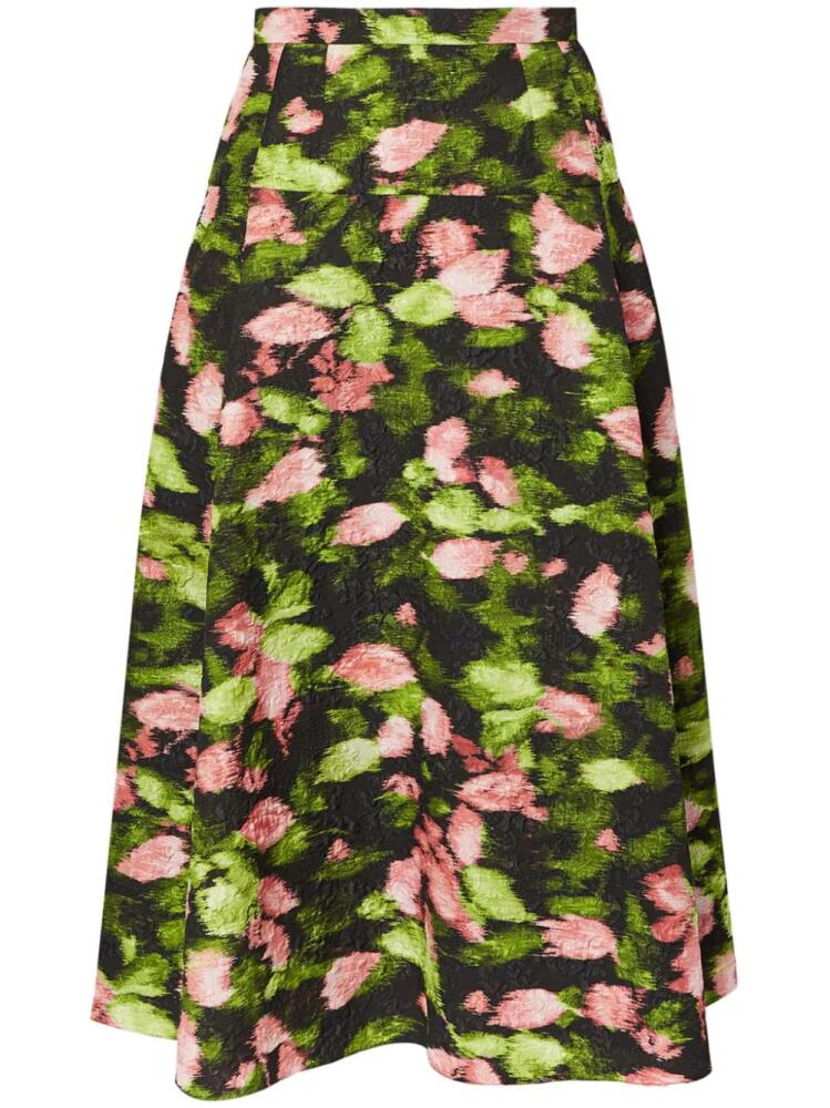 ERDEM floral-print A-line skirt - Green Cover