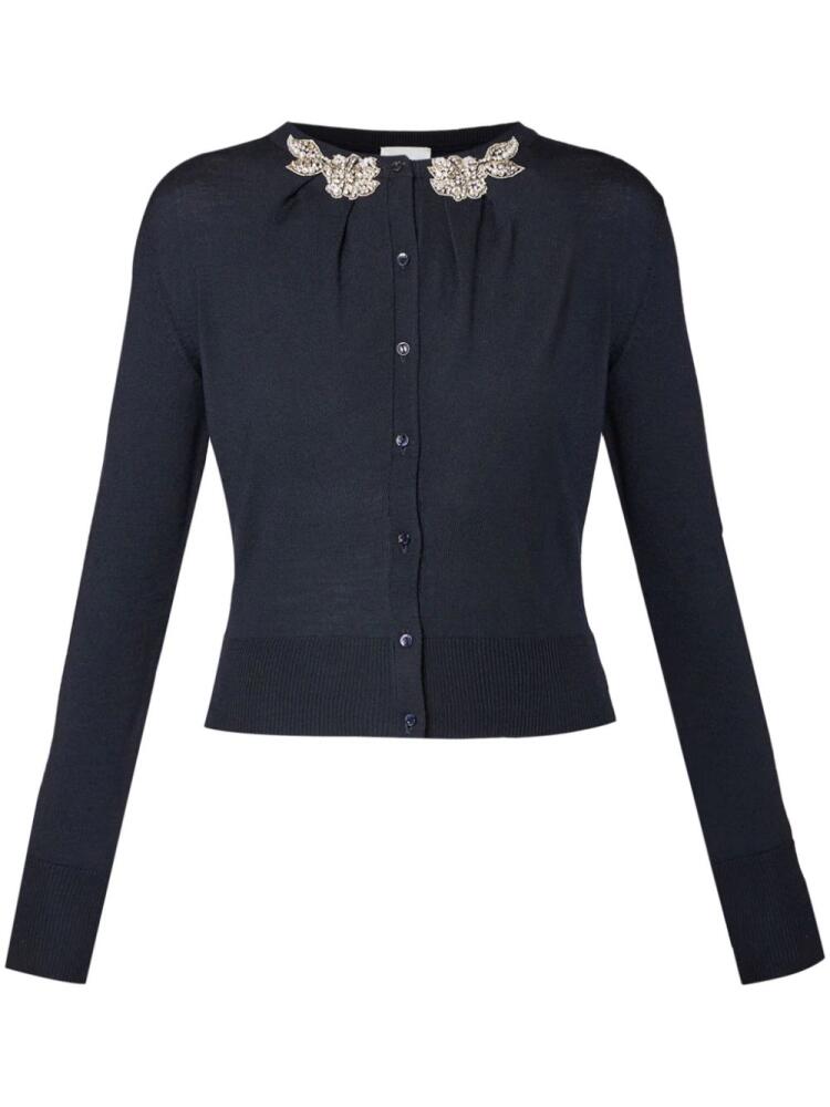 ERDEM draped-detail cardigan - Blue Cover