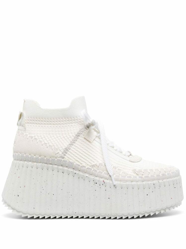 Chloé Nama platform-wedge sneakers - White Cover