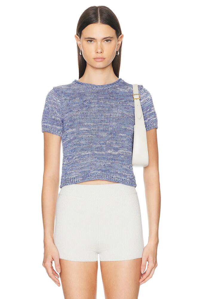 Guest In Residence Speckled Crop Tee in Blue Cover