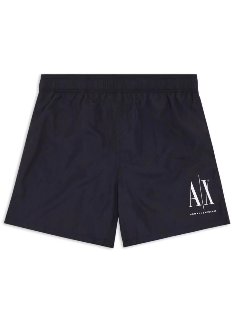 Armani Exchange logo-print swim shorts - Blue Cover