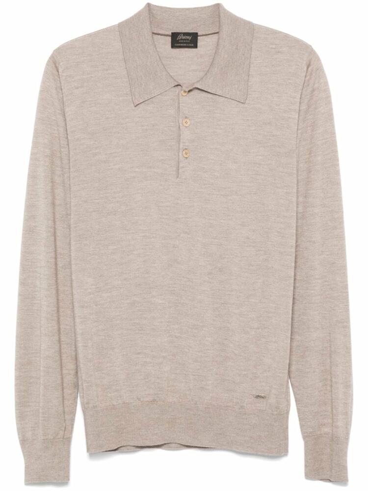 Brioni fine-knit polo shirt - Neutrals Cover