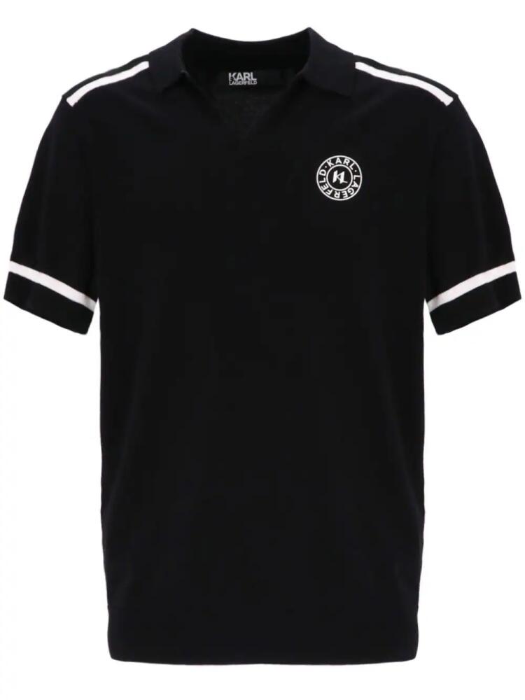 Karl Lagerfeld logo patch polo shirt - Black Cover