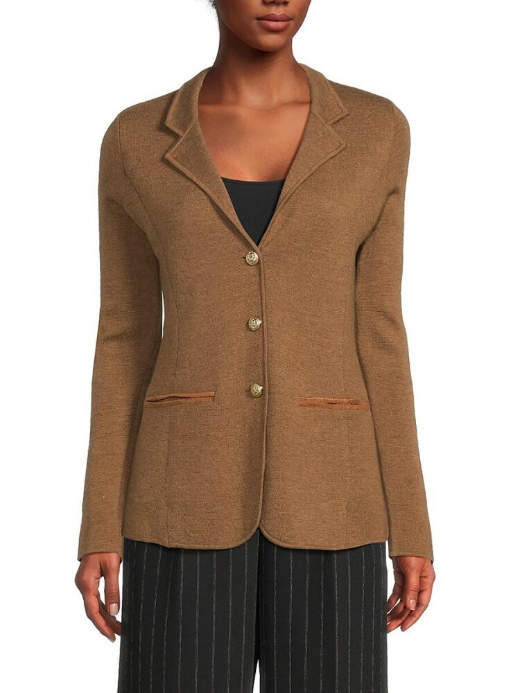 Bruno Magli Women's Cashmere Knit Blazer - Nutshell Cover