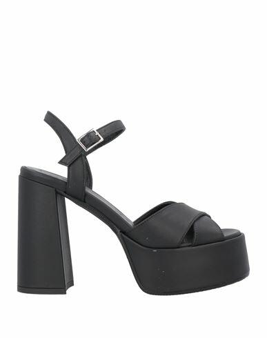 Lorenzo Mari Woman Sandals Black Leather Cover