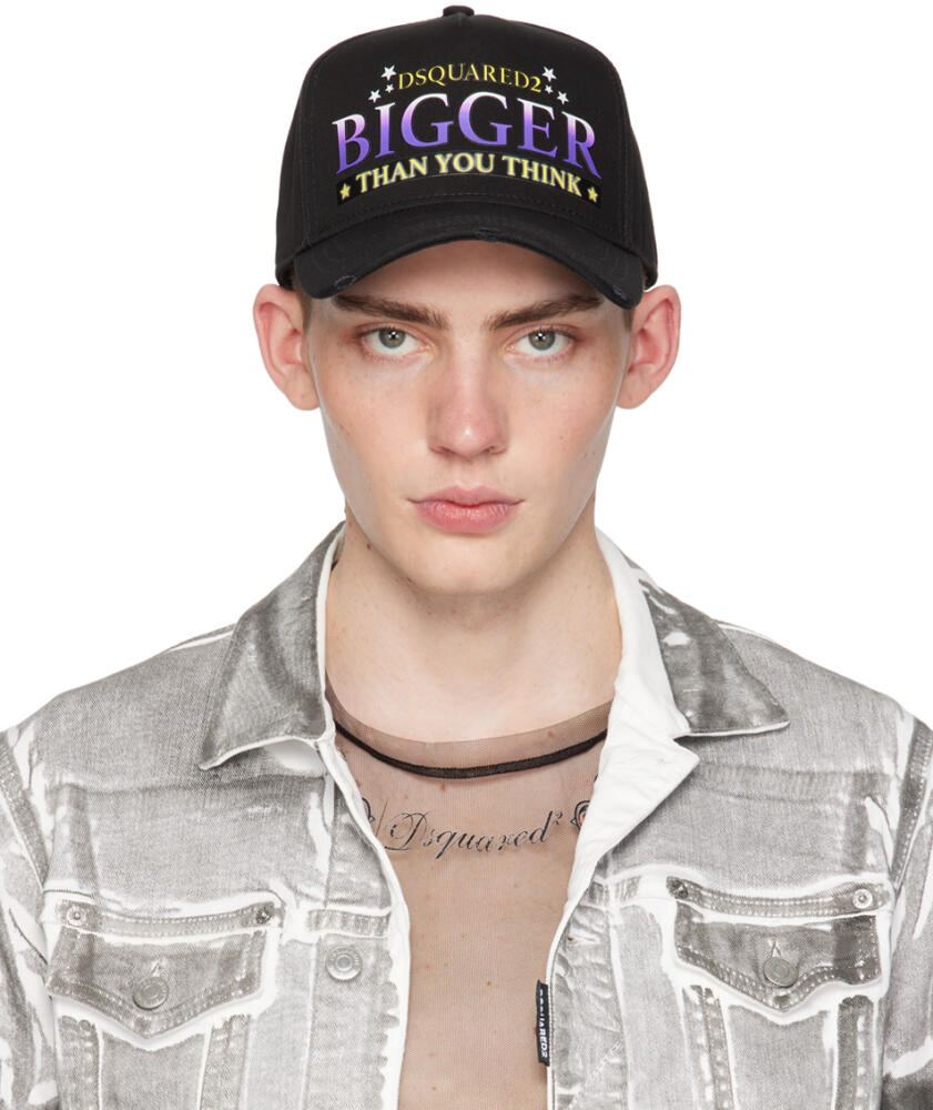 Dsquared2 Black Rocco Baseball Cap Cover