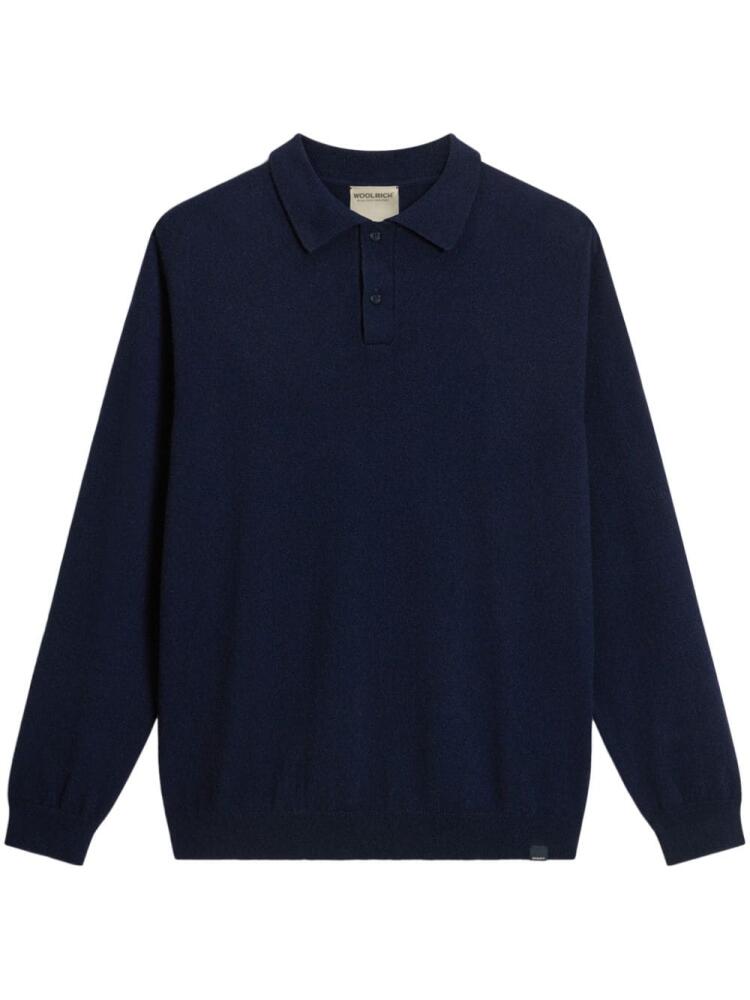 Woolrich polo collar cashmere sweater - Blue Cover